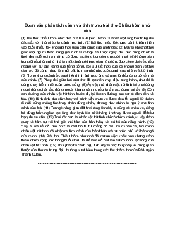 Văn mẫu 8 Bài 5 | Phân tích cảnh và tình trong bài thơ Chiều hôm nhớ nhà | Chân trời sáng tạo
