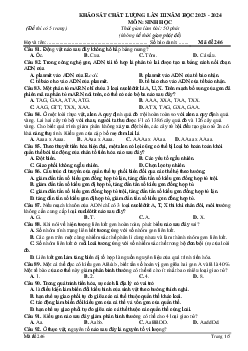 Đề thi thử THPT Quốc gia năm 2024 lần 3 môn Sinh học trường THPT Đội Cấn, Vĩnh Phúc - Mã đề 246
