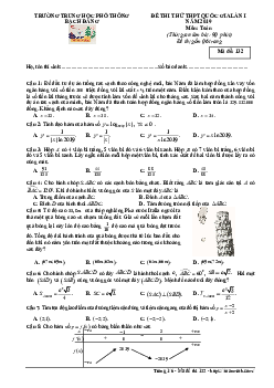 Đề thi thử Toán THPT Quốc gia 2019 trường Bạch Đằng – Quảng Ninh lần 1