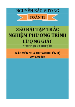 Top 350 bài tập trắc nghiệm phương trình lượng giác – Nguyễn Bảo Vương