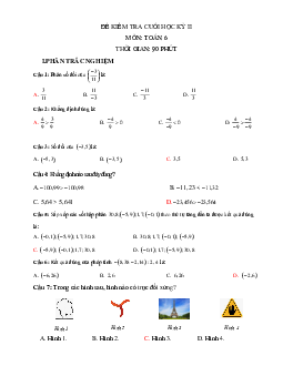 Đề thi học kì 2 Toán 6 Chân trời sáng tạo năm 2023 - Đề 3