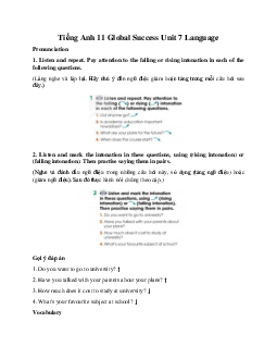 Giải Unit 7 Language | Tiếng Anh 11 Global Success