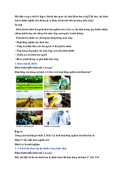 Giải Khoa học Tự nhiên lớp 6 bài 1 Giới thiệu về khoa học tự nhiên | Chân trời sáng tạo