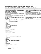 Bài tập về thì hiện tại hoàn thành và quá khứ đơn - Tiếng Anh 9