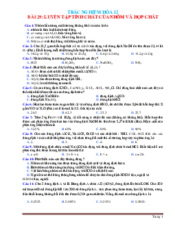 Trắc nghiệm hóa học 12 Luyện tập tính chất của nhôm và hợp chất (có đáp án)