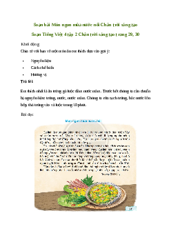 Soạn bài Đọc: Món ngon mùa nước nổi - Tiếng Việt 4 Chân trời sáng tạo