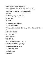 KINH TẾ VĨ MÔ - CÔNG THỨC CƠ BẢN VÀ KHÁI NIỆM