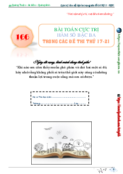 166 bài toán cực trị hàm số bậc ba trong các đề thi thử THPT môn Toán