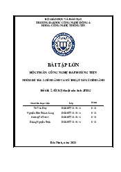 Hình ảnh và kỹ thuật xử lý hình ảnh - Bài tập lớn môn Công nghệ đa phương tiện | Đại học Công nghệ Đông Á