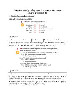 Giải sách bài tập Tiếng Anh lớp 7 Right On Unit 6 Everyday English 6d