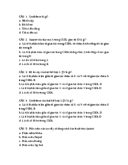 TOP 70 câu hỏi trắc nghiệm Khai thác dữ liệu (có đáp án)