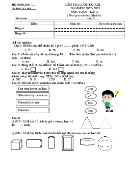 Đề thi học kì 2 môn Toán 2 năm 2022 - 2023 sách Cánh diều | Đề 2
