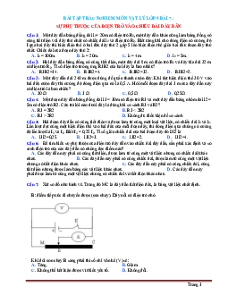 Bài tập trắc nghiệm môn vật lý 9 Bài 7 Sự phụ thuộc của điện trở vào chiều dài dây dẫn (có đáp án)