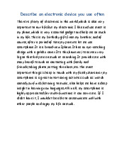 Describe An Electronic Device You Use Often