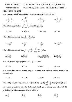 10 đề kiểm tra giữa học kì 2 Toán 8 KNTTVCS năm 2023 – 2024