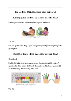 Giải Tin học lớp 3 Bài 2: Em tập gõ hàng phím cơ sở | Cánh diều