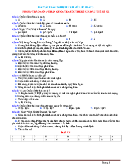 Trắc nghiệm Sử 8 Bài 7: Phong trào Công Nhân Quốc Tế cuối thế kỷ 19 đầu thế kỷ 20 (có đáp án)