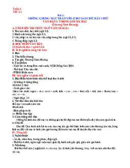 Nội dung ghi bảng Ngữ văn 8 Chân trời sáng tạo học kỳ 1