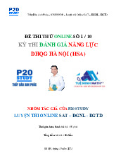 Đề thi thử HSA số 1