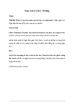 Giải Tiếng Anh 6 Unit 2: Writing - Friends Plus