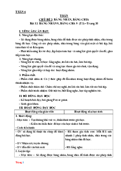 Giáo án Toán 3 Kết nối tri thức tuần 6