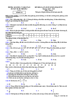 Đề học kỳ 2 Toán 6 năm 2022 – 2023 phòng GD&ĐT Xuân Trường – Nam Định