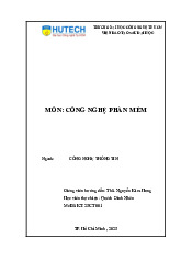 SDH0839: Công Nghệ Phần Mềm - Các Mô Hình Phát Triển và Agile. Môn Công nghệ phần mềm | Đại học Công nghệ Thành phố Hồ Chí Minh