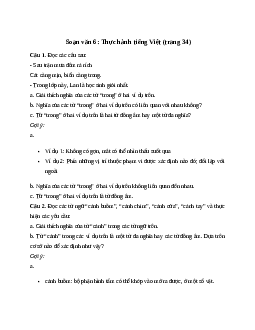 Soạn bài Thực hành tiếng Việt trang 34 - Chân trời sáng tạo 6