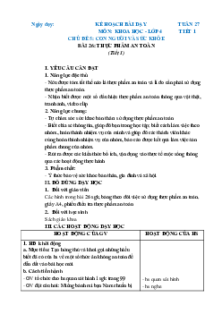 Giáo án Khoa học lớp 4 Tuần 27 | Chân trời sáng tạo