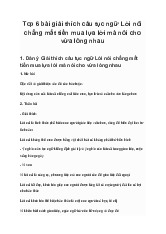 Top 6 bài giải thích câu tục ngữ Lời nói chẳng mất tiền mua lựa lời mà nói cho vừa lòng nhau | Ngữ văn 6