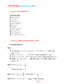 Chuyên đề bồi dưỡng HSG Toán 6: Bất đẳng thức
