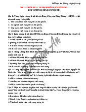 TOP 300 câu hỏi trắc nghiệm môn lịch sử đảng (đáp án tham khảo ở cuối đề)