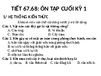 Giáo án điện tử Khoa học tự nhiên 6 bài 21 Kết nối tri thức : Ôn tập giữa kì 1 ( tiết 67,68 )