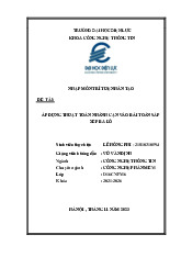 TTNT - Áp Dụng Thuật Toán Nhánh Cận Trong Bài Toán Xếp Balo | Đại học Điện lực
