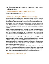 Cân bằng phản ứng Zn + HNO3 → Zn(NO3)2 + NO2 + H2O + bài tập áp dụng - Hóa học 12