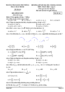 Đề giữa kì 1 Toán 11 KNTTVCS năm 2023 – 2024 trường Phan Châu Trinh – Đà Nẵng