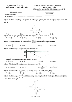 Đề thi thử TN THPT 2023 môn Toán lần 3 trường THPT Việt Yên 1 – Bắc Giang