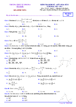 Đề giữa học kỳ 2 Toán 11 năm 2022 – 2023 trường THPT Tuy Phong – Bình Thuận