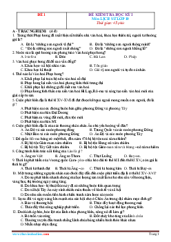 TOP 10 Đề thi lịch Sử 10 học kỳ 1 (có đáp án)