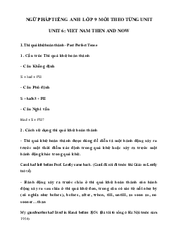 Ngữ pháp Unit 6 lớp 9 Viet Nam Then and Now