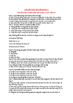 Câu hỏi trắc nghiệm nhóm 1: Cơ sở hình thành nền văn minh Ai Cập Cổ Đại