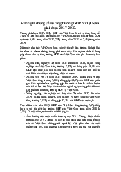 Đánh giá chung về sự tăng trưởng GDP ở Việt Nam giai đoạn 2017-2018 | Bài tập môn Kinh tế vi mô