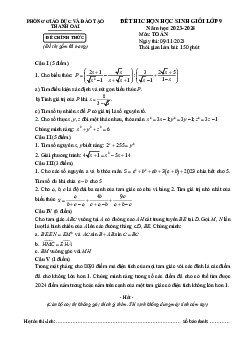 Đề học sinh giỏi Toán 9 năm 2023 – 2024 phòng GD&ĐT Thanh Oai – Hà Nội