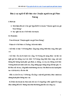 Suy nghĩ về kết thúc của Chuyện người con gái Nam Xương | Văn mẫu lớp 9