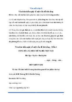 Văn mẫu lớp 8: Văn bản kiến nghị về một vấn đề đời sống (2 mẫu) Ngữ Văn 8 | Cánh diều