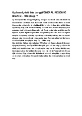 Ủy ban dự trữ liên bang (FEDERAL RESERVE BOARD - FRB) là gì ?