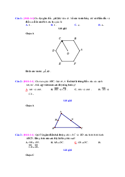 Bài tập trắc nghiệm vectơ có lời giải chi tiết