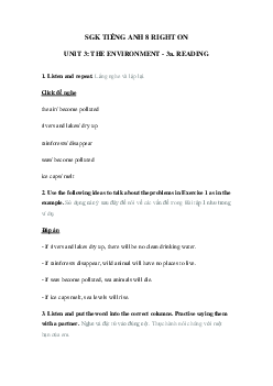 Tiếng Anh 8 Unit 3 3a Reading trang 38 39