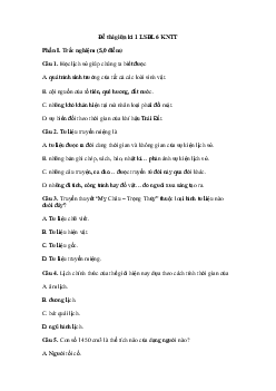 Đề thi giữa kì 1 Lịch sử Địa lí 6 Kết nối tri thức - Đề 2