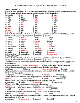 Đề cương ôn tập giữa học kì 2 môn tiếng Anh 11 i-Learn Smart World